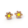 Yellow daisy studs- wood